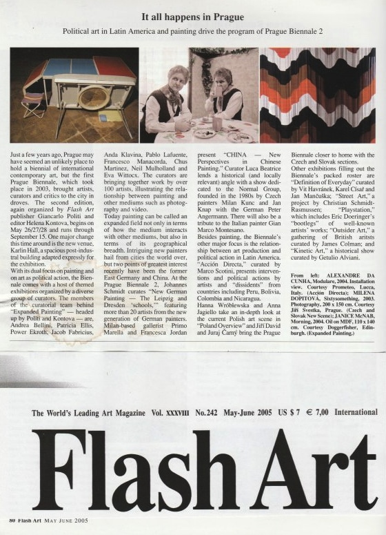 &lsquo;It all happens in Prague&rsquo; (2005). Review published in &lsquo;Flash Art&rsquo;, No. 242.