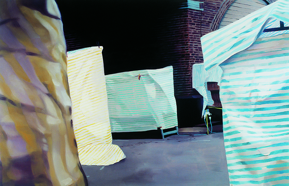 Janice McNab, Eastenders, &lsquo;The Market, Walford&rsquo; (2002), 110x170cm, oil on board