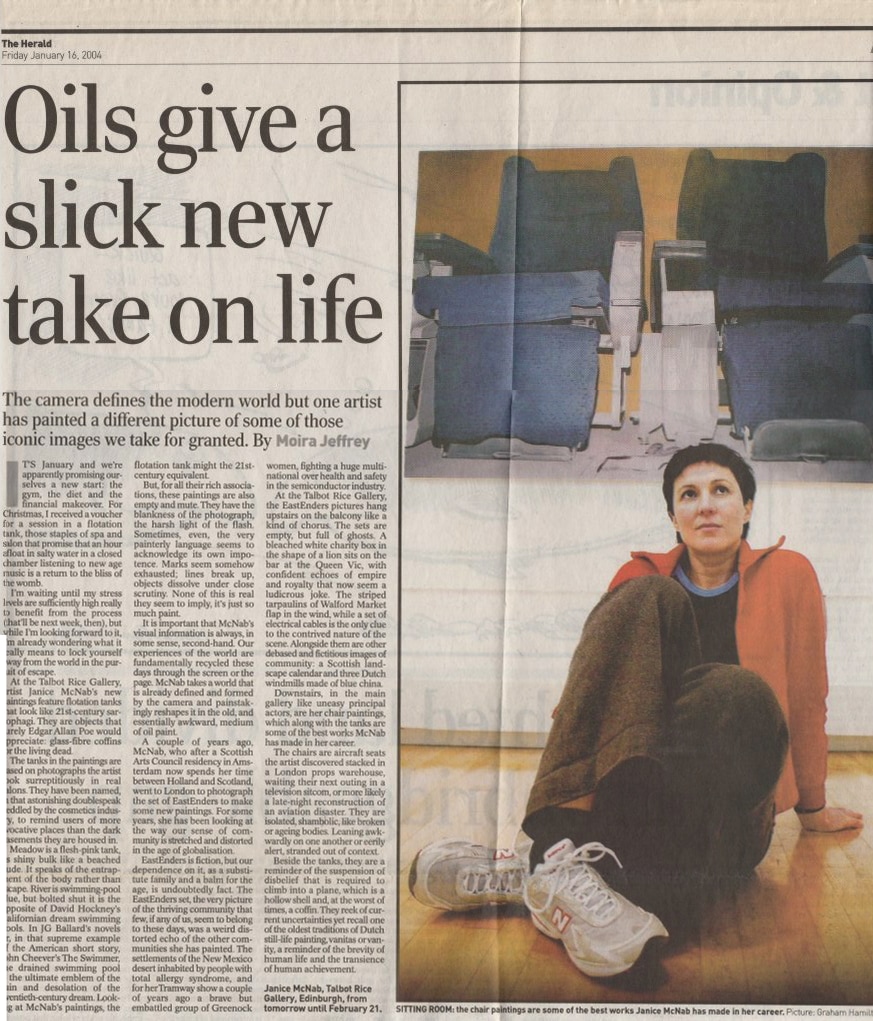 &lsquo;Oils give a slick new take on life&rsquo;, by Moira Jeffrey (2004). Published in The Herald, Glasgow.