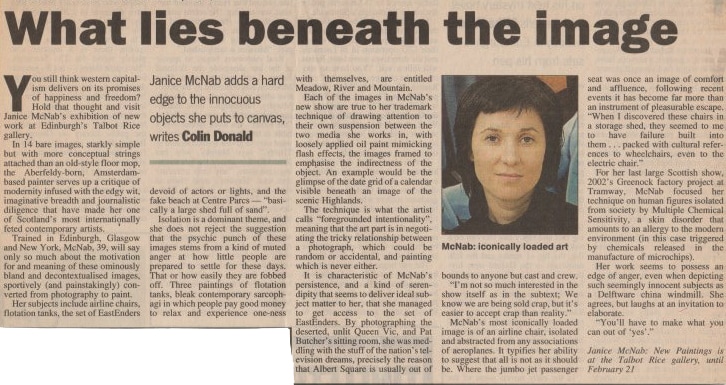&lsquo;What lies beneath the image&rsquo; by Collin Donald (2004). Review published in &lsquo;The Sunday Times&rsquo;, UK.