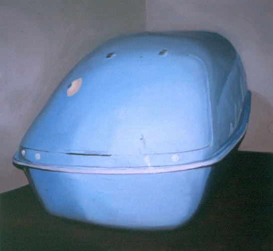 Janice McNab, Tanks and Chairs, &lsquo;Baby Tank&rsquo; (2003), 55x60cm, oil on board