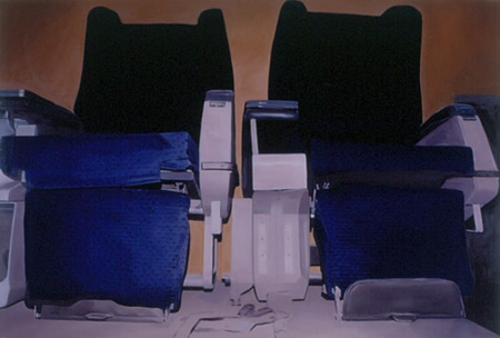 Janice McNab, Tanks and Chairs, he Chair Paintings, &lsquo;Chairs, III&rsquo; (2002), 122x179cm, oil on board