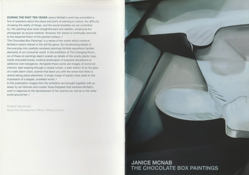 &lsquo;The Chocolate Box Painting&rsquo; by Kirsteen Macdonald (2005). Catalogue published by &lsquo;The Changing Room&rsquo;, Stirling, UK.