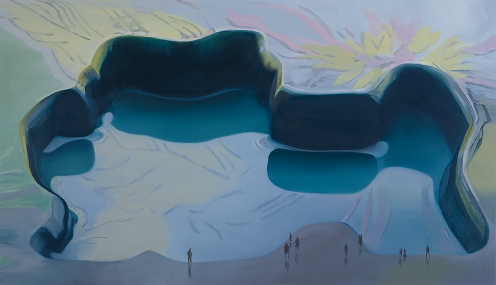 Janice McNab, The Chocolate Box Paintings &lsquo;Dog Loch&rsquo; (2008), 112x195cm, oil on board
