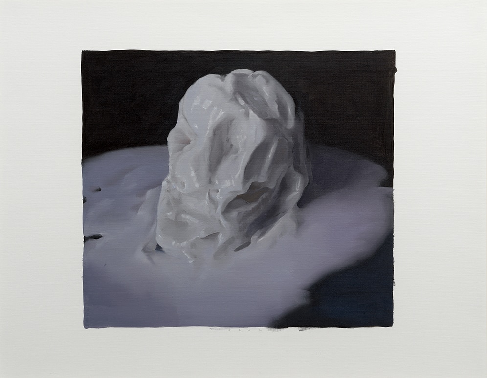 Janice McNab, The Ghost Artist &mdash; How deep is your love?, &lsquo;Skull&rsquo;, Study (2019), 50x65cm, oil on oil paper