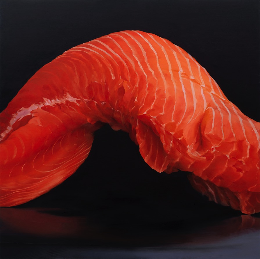 Janice McNab, The Ghost Artist &mdash; How deep is your love?, &lsquo;Slits&rsquo; (2020), 120x120cm, oil on linen