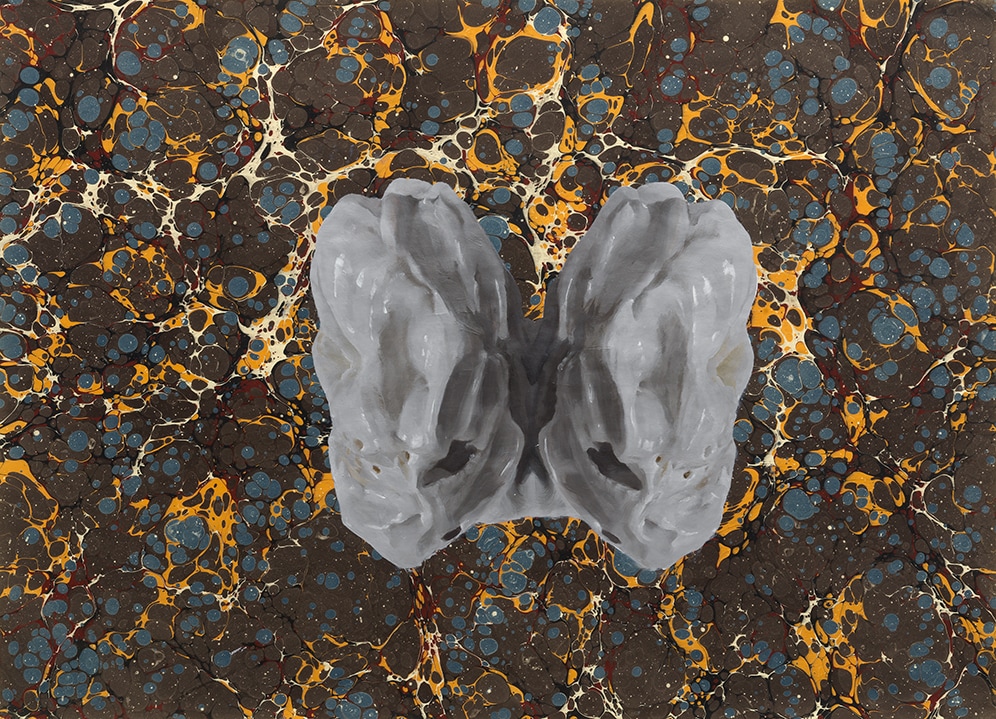 Janice McNab, The Ghost Artist &mdash; The Moth (2020), 50x73cm, oil / acrylic on paper