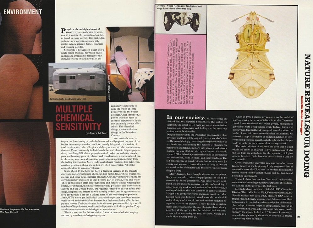 &lsquo;ultiple chemical sensitivity&ndash; Article published in &lsquo;Artland Magazine&rsquo;.